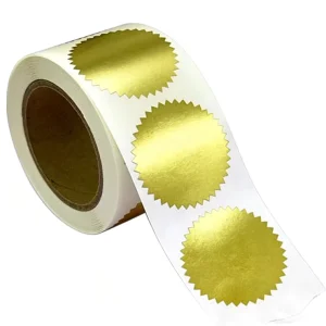 Waterproof Self-Adhesive Shiny Blank Embossed Paper Stickers for Craft Candle Photo Frame Decoration DIY Stamp Label