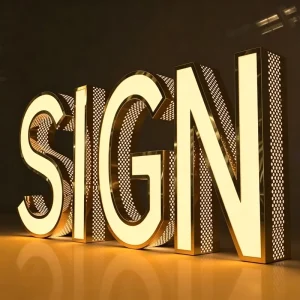 Waterproof Stainless Steel 3D Perforated Channel Letters Sign for Company Brand Logo Outdoor Store Sign