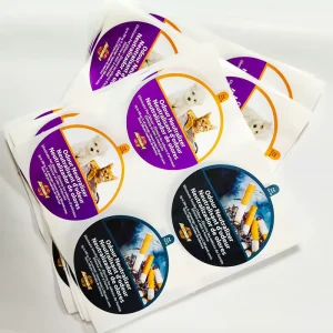 Waterproof Tearproof Vinyl Pet Food Stickers Durable Self Adhesive Printed Labels for Pet Supply Packaging