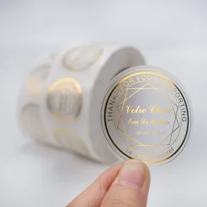 Waterproof Transparent Sticker Product Custom Printing Adhesive Good Glue Round Label Rolls for Brand Logo