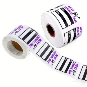 Waterproof Vinyl Rolled Adhesive Sticker Oil Change Reminder Car Maintenance Service Expiration Notification Grocery Supermarket