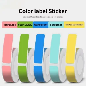 Waterproof and Oil Resistant Adhesive Printing Paper 12 * 40mm /15 * 50mm Mini Printer Specific Thermal Label Paper