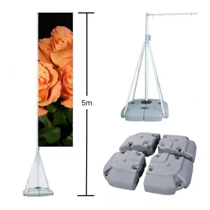 Weather Resistant 5m Flag Stand With Fillable Base And Smooth Flag Hoisting Mechanism