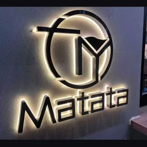 Weather Resistant Custom LED Sign Stainless Steel Advertising Display Outdoor Backlit Business Metal Double Type Easy Assembly