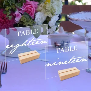 Wedding Decoration Items Acrylic Table Numbers Sign Customized With Wood Stand Hotel Decoration for Reception
