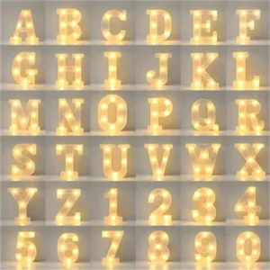 Wedding & Party Night Light Luminous Alphabet LED Letters & Numbers for Home Decor Baby Bedroom UV Printed