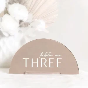 Wedding Reception Table Decorations Custom Stands Semicircle Blank Clear Acrylic Wedding Table Numbers Signs
