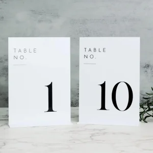 Wedding Table Numbers 1 30 with Stands Perfect for Reception Acrylic 5×7 Inch Clear Arch Table Sign for Wedding with Holders