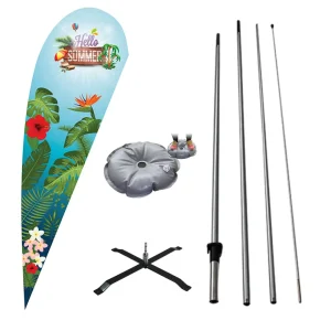 Welcome Teardrop Outdoor Advertising Banner for Custom Design