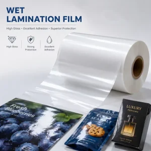 Wet Lamination Film PVC Free Transparent 12mic for Window Display Retail Shop Front Decal Glass Decoration Removable OEM