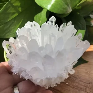 White Crystal Clusters Carved Engraved Letterpress Printed Free Form Modern Style Home Decor Collection