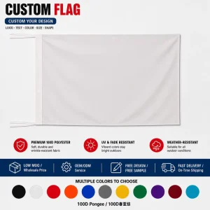 White Flag 45×30 Cm-White Banner 30×45 Cm With Cords Digital Printing Polyester Automatic Raise Flag Pole