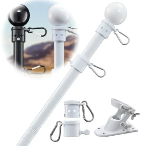 White Flag Pole For House Tangle Free Outdoor Flag Pole Kit With Holder Bracket