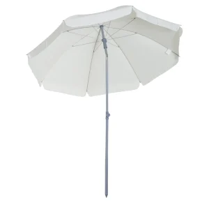 White Polyester Advertising Beach Umbrella with Sun Protection Features
