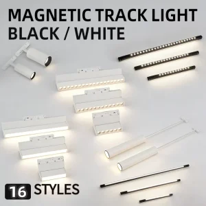 White Ultra Thin Slim Modern DC48V Aluminum Magnetic Track Light System with High CRI 92 for Ceiling Use
