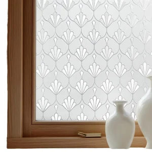 Window Privacy Film Decorative Front Door Bathroom Static Cling Stained Glass Opaque Heat Control UV Blocking Wall Sticker