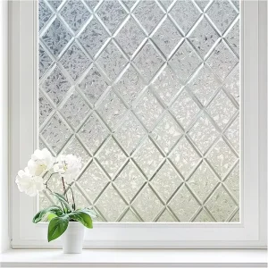 Window Privacy Film Decorative Frosted Glass Window Film Static Cling Removable Stickers for Home Door Coverings