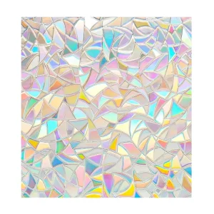 Window Privacy Film Explosion-Proof PVC Static Clings Vinyl 3D Decals Rainbow Non-Adhesive for Glass Door Heat Control