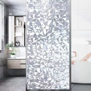 Window Privacy Film Frosted Glass Film Covering for Bathroom Opaque Static Cling Heat Control Door Sticker for Home Office