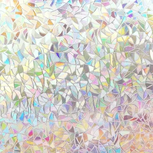Window Privacy Film Static Clings Vinyl 3D Decals Stickers Rainbow Film for Glass Door Heat Control Anti UV