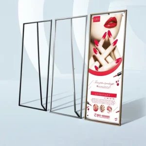 Windproof Detachable Outdoor Billboard Display Stands Easy Assembly Metal Classic Door type Floor standing Subrack Frame