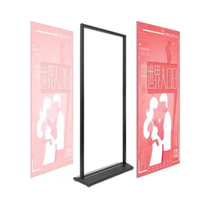 Windproof Outdoor Billboard Beautiful Screen Display Stand Poster Stand Door Type Pop up Banner Floor Standing Display Stand