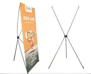 Windproof Waterproof Plastic and Iron Digital Printing Custom Color Size X Banner Stand for Outdoor Advertising 60x160cm 80x180cm