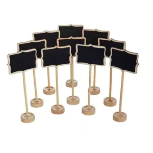 Wood Mini Chalkboard Sign with Easel Stand Food Labels for Party Buffet Blackboard Table Number Weddings Place Card