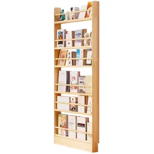 Wooden Library Magazine Narrow Behind the Door Bookshelf Multi Layer Wall Hanging Front Facing Bookcase Kids Bookshelf Cabinet