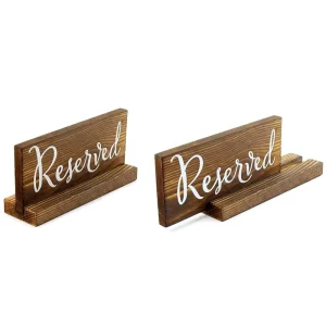 Wooden Reserved Signs for Tables Rustic Real Table Signs with Sign Holders for Weddings Special Events and Restaurant Use