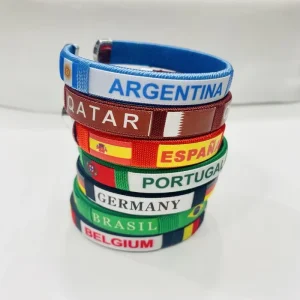 World Countries Flag Bangle Sports Team Fans Gift PVC Arm Band Armband Bracelets Elastic Wristband