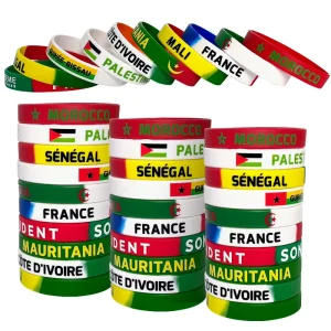 World Country Flag Wristband Sports Gift National Team Arm Band Armband Bracelet Silicone Rubber Wristband