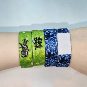 Woven Elastic RFID Wristband Polyester Fabric NFC Chip Bracelet Custom Printed for Events Promotions
