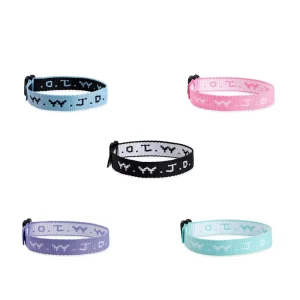 Wristband with Logo Printing Adjustable Durable Wrist Strap Polyester Jacquard for Group Activities