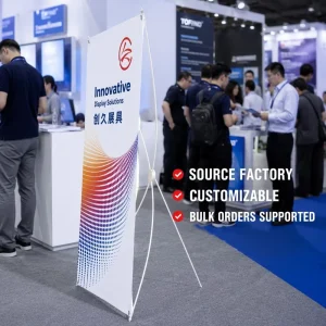 X Banner Stand 60×160 80x180cm Ultralight 0.33kg ABS Hub Fiber Rod Display X Frame Banner for Indoor Advertising