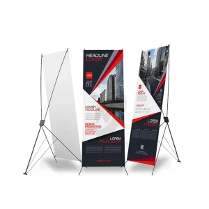 X Banner Stand Portable Foldable 60x160cm Advertising Display for Trade Show Indoor Outdoor Promotion Event