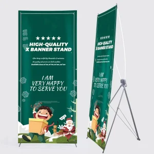 X Banner Stand with Custom Free Digital Printing Korea X Banner for Trade Show Promotion and Advertising