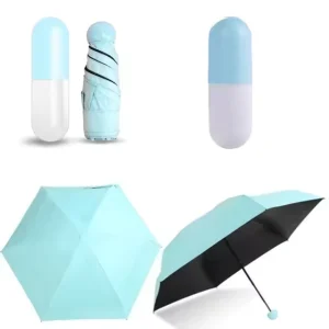 YB Oem New Design Compact Small Parasol Mini Capsule 5 Fold Umbrella Custom Logo Print