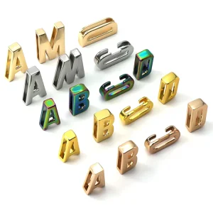 YN 3/4″ 1″ Hollowed Metal Zinc Alloy Silver Gold Plated Alphabet Slide Letter for Bag Clothing Belt
