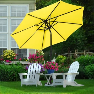 Yellow Custom Logo Advertising Parasol Patio Umbrella for Garden Table