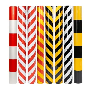 Yellow and Black Red White Biocolor Striped 3100 Reflective Sheeting Film for Safety Warning