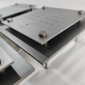 YunJi Custom Rectangle Stainless Steel Sign Name Plate Model 201 304 Durable Easy Assembly 2 Year Warranty Acrylic Cover Office