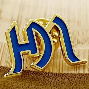 Zinc Alloy Gold Soft Enamel Blue Letter Lapel Pin Hollow Out Name Metal Badge Pin Brooch Butterfly Jewelry Custom Logo