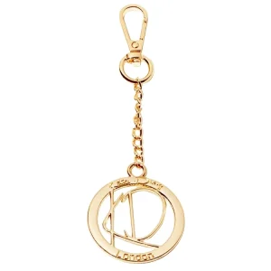 Zinc Alloy Purse Accessory Hollow Plate Logos Gold Plated Round Letter Hang Labels Metal Keyrings for Promotion