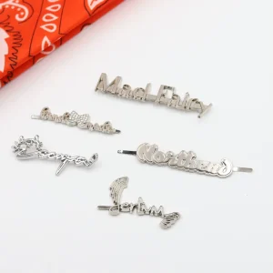 Zinc Alloy Waterproof TSA Hardware Logo Dot Paint Bag Nameplate Metal Accessories Hollow Letter Pin Design Label