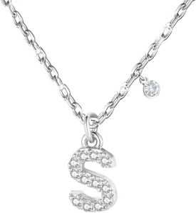 Zircon Initial Letter Necklace Mini Crystal Alphabet Pendant Necklace Custom A Z Letter Jewelry for Women Gift